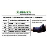 KUNTO FITNESS PRODUCTS Elbow Brace Compression Support Sleeve (Shipped From USA) for Tendonitis, Tennis Elbow, Golf Elbow Treatment - Reduce Joint Pain During Any Activity!