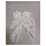 JOYOYO Satin Hair Barrettes - Large Ribbon Clips, Giant Bow Ponytail Holders, and Silk Hair Accessories for Girls (White)