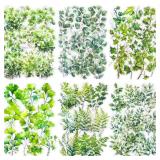 120PCS Green Botanical Leaf Scrapbook Stickers - Aesthetic Plant Leaves, Foliage, Nature Greenery Stickers for Scrapbooking, Journals, Planners, Art Projects