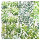 120PCS Green Botanical Leaf Scrapbook Stickers - Aesthetic Plant Leaves, Foliage, Nature Greenery Stickers for Scrapbooking, Journals, Planners, Art Projects