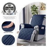 TAOCOCO 100% Waterproof Recliner Chair Cover, Non Slip Recliner Covers for Recliner Chair with Pocket, Washable Reclining Chair Cover Furniture Protector for Kids, Pets(23.6