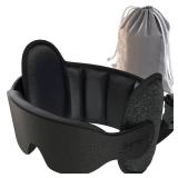 SARISUN Upgraded Travel Pillow, U-Shaped Airplane Head Strap for All Heights, 360° Support, 3D Sleep Mask, 100% Light Blocking, Long Flights Essentials Headrest, Stop Bobblehead, Black