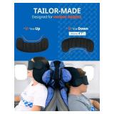 SARISUN Upgraded Travel Pillow, U-Shaped Airplane Head Strap for All Heights, 360° Support, 3D Sleep Mask, 100% Light Blocking, Long Flights Essentials Headrest, Stop Bobblehead, Black
