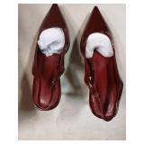 Burgundy Slingback Heels for Women Pointed Toe Stiletto Heels Closed Toe Pumps Slip on High Heels Dress Pumps 2.95 inch Wine Red7