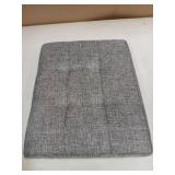 CUYOCA Storage Ottoman Cube Small Footrest Foldable Seat Foot Stools Square Tufted Ottoman Linen Dark Grey