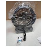 Battery Operated Fan [200H Max], 2 in 1 D-Cell Battery & USB Powered Fans, Portable Camping Fan with 4 Speeds, Light, Timer, Remote for Outdoor Tent, Travel, Picnic, Office, Bedroom - Black