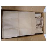 FACEBAG 50-Pack Brown Paper Bags with Handles Bulk, 8x4.25x10.5 Inches,Medium-sized Gift Bags with Handles for Party Favors Take-Out Grocery Shopping & Retail Reusable & Durable