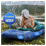 LILTSDRAE Camping Sleeping Pads Extra Thick 5 Inch Inflatable Sleeping Mat with Pillow Built-in Pump Oversized Mattress Super Portable Backpacking Sleeping Pad (Blue, Single)