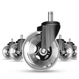 Office Chair Wheels Set of 5 3 Inch Roller Blade Wheels Office Chairs, Office Chair casters Desk & Gaming Chair Quiet for Carpet, Hardwood & Wood Floors - Not for IKEA