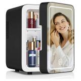 CUTIEWORLD Mini Fridge for Bedroom, 4L Beverage Cooler, Cooler & Warmer, black
