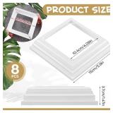 8 Pcs 4x4 Inches PC Post Skirts, White Post Base Cover Porch Column Wrap Deck Base Bracket Covers Post Sleeve Trim for Vinyl Post Hand Stair Rails