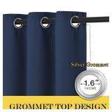 NICETOWN Blackout Wide Sliding Door Curtain - Insulated Noise Reduction Drapes, Privacy Vertical Blind for Living Room & Bedroom (Navy 1pc , W100 x L95 inches)