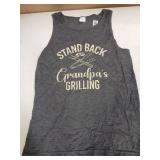 Stand Back Grandpa Grilling Grandpa Tank Top Gray Small