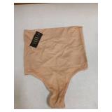 Womens Thong Shapewear Mid to High Waisted Shaper Thong WN0017(02#B Beige#high Waisted firm, X Large)