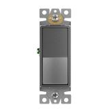 ENERLITES Elite Series Decorator Switch, Paddle Rocker Light Switch, Single Pole, 3 Wire, Grounding Screw, Residential Grade, 15A 120V, UL listed, 91150-SG, Space Gray