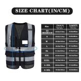 A-SAFETY 4XL 5XL Black Safety Vest