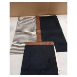 22x22 Pillow Covers Set of 2 Boho Rustic Farmhouse Decorative Striped and Black Linen Throw Pillow Covers Modern Brown Faux Leather Covers for Couch Sofa, Black Striped