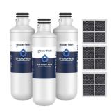GLACIER FRESH LT1000PC Replacement Water Filter, Compatible with LT1000PC/PCS, LT1000PC, LT-1000PC, MDJ64844601, ADQ747935 ADQ74793504 Filter and LT120F ADQ73334008 Fresh Air (3+3)