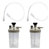 2pk Oxygen Therapy Bubble Humidifier High Flow with 15" Adapter Tubing