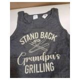 Stand Back Grandpa Grilling Grandpa Tank Top Gray Small