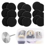 Rolybag Sanding Paper Discs with Metal Nail Drill Bit Foot Sandpaper Discs 25mm Foot File Sandpaper Discs for Manicure Pedicure,#80#150#240 Fine Boxed