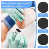 Rolybag Sanding Paper Discs with Metal Nail Drill Bit Foot Sandpaper Discs 25mm Foot File Sandpaper Discs for Manicure Pedicure,#80#150#240 Fine Boxed