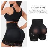 FeelinGirl Butt Lifting Shorts Panty Shaper Tummy Control Booty Lift Shape Wear Black XXL