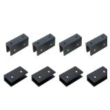Quluxe 8 Pcs Adjustable Clip Clamp Shelf Holder Bracket, Square Aluminum Alloy Glass Clamp Clip Shelf Brackets Holder - Black (Suitable for 10-12 mm Thick Glass)