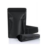 FireKylin 100 Pack Resealable Stand Up Bags,Smell Proof Pouch Sealable Foil Pouch Bags for Packaging (Black, 4" x 6")