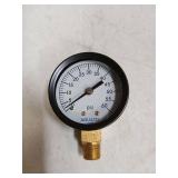 Aquatix Pro Pool Filter Pressure Gauge - Premium Spa/Pool/Aquarium Water Pressure Gauge, 2" Dial, 0-60 Psi, Bottom Mount 1/4", Compatible with Most Brands Such as Hayward, Pentair & Jandy