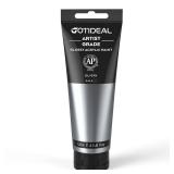 GOTIDEAL Metallic Acrylic Paint Silver Tubes(120ml, 4.1 oz) Non Toxic Non Fading,Rich Pigments for Painters, Adults & Kids, Ideal for Canvas Wood Clay Fabric Ceramic Craft Supplies (Silver)