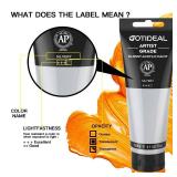 GOTIDEAL Metallic Acrylic Paint Silver Tubes(120ml, 4.1 oz) Non Toxic Non Fading,Rich Pigments for Painters, Adults & Kids, Ideal for Canvas Wood Clay Fabric Ceramic Craft Supplies (Silver)