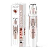 Ear and Nose Hair Trimmer Clipper - 2025 Professional Painless Eyebrow & Facial Hair Trimmer for Men Women, Battery-Operated Trimmer with IPX7 Waterproof, Dual Edge Blades for Easy Cleansing Pink