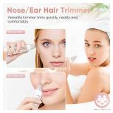 Ear and Nose Hair Trimmer Clipper - 2025 Professional Painless Eyebrow & Facial Hair Trimmer for Men Women, Battery-Operated Trimmer with IPX7 Waterproof, Dual Edge Blades for Easy Cleansing Pink