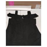 Soesdemo Summer Black Tops Womens Tunic Top Short Sleeve Cold Shoulder V Neck Loose Fit Basic Tee Casual Tops Shirts Blouse -Lg