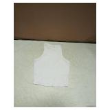 Artfish Women Casual Basic Sleeveless High Neck Rib-Knit Front Racerback Crop Tank Top 01#White,M