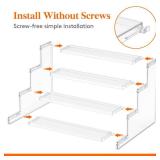 Lifewit 4 Tier Clear Display Stand Risers, 12 Inch Display Shelf for Cupcake, Perfumes, Desserts, Figurines, Organizer and Decor for Bedroom, Bathroom, Party,  Non-Detachable Once Assembled