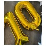 Smlpuame 40 inch Number Balloon 0-9 Gold Large Number 0 Balloons,Digital Balloons for Birthday Party Celebration Decorations Supplies, Helium Foil Number Balloons for Wedding Anniversary