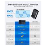 DOACE 220v to 110v Voltage Converter for European Travel: Max 500W Pure Sine Wave Voltage Converter US to Europe - 220 to 110 International Power Adapter Plug Combo Step Down Transformer Black