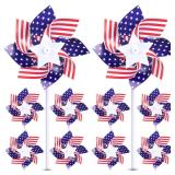 UOUYOO American Flag Patriotic Pinwheels 10 Pack pinwheels for Yard and Garden Red White and Blue Decorations Outdoor Decor Windmills for 4th of July Decorations