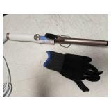 3/4 Inch Curling Iron Professional, Ceramic Tourmaline Curl Wand Barrel, Hair Curler Iron for Short Hair,Glove Include, Glove Include, Gold Tested Powers On