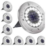 NFESOLAR Solar Lights Outdoor with 16 LEDs, Bright Solar Ground Lights Outdoor Waterproof for Yard Garden Lawn Walkway Driveway (White 8 Pack)