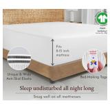 California Design Den 100% Organic Cotton Fitted Sheet Queen Size Only - Percale Queen Deep Pocket Fitted Sheet, Lightweight, Snug-Fit, Crisp, Durable - White