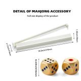 TAIKULA Mahjong All-in-One Tile Rack & Pusher, Acrylic Mahjong Combo, Enhanced Mah Jongg Tile Holders Set of 4 with 3 Goldern Dics (Beige White)