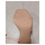 RIBONGZ Nude Strappy High Heels for Women Prom Heeled Sandals Square Open Toe Ankle Strap Chunky Wedding Bridal Shoes Block High Heels for Party Dress 7