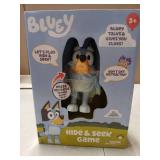 Bluey Hide & Seek Game, Hide The Figure and Press her Nose to Start The Built-in Timer, Talks and Giggles to Help Kids find her, When Found, Kids can Dance to Theme Song