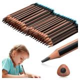 Seajan 96 Pcs 2b Jumbo Pencils, Big, Fat, Thick, Triangular Grip 7 Inch Large Pencils Refill with Eraser for Beginners Office Christmas Gifts(Black)