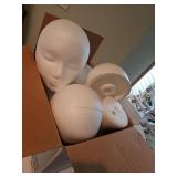 Four, foam wig heads