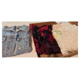 Ladies size medium Jean jacket, velvet shirt, chenille top