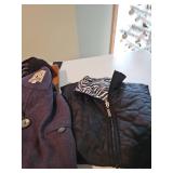 Two ladies size large vest, two sweaters